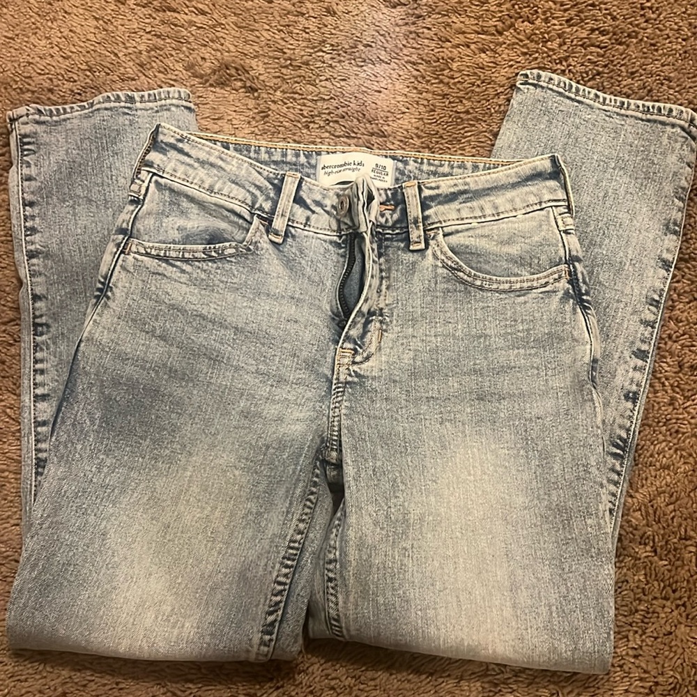 Abercrombie kids high rise straight 9/10 regular jeans